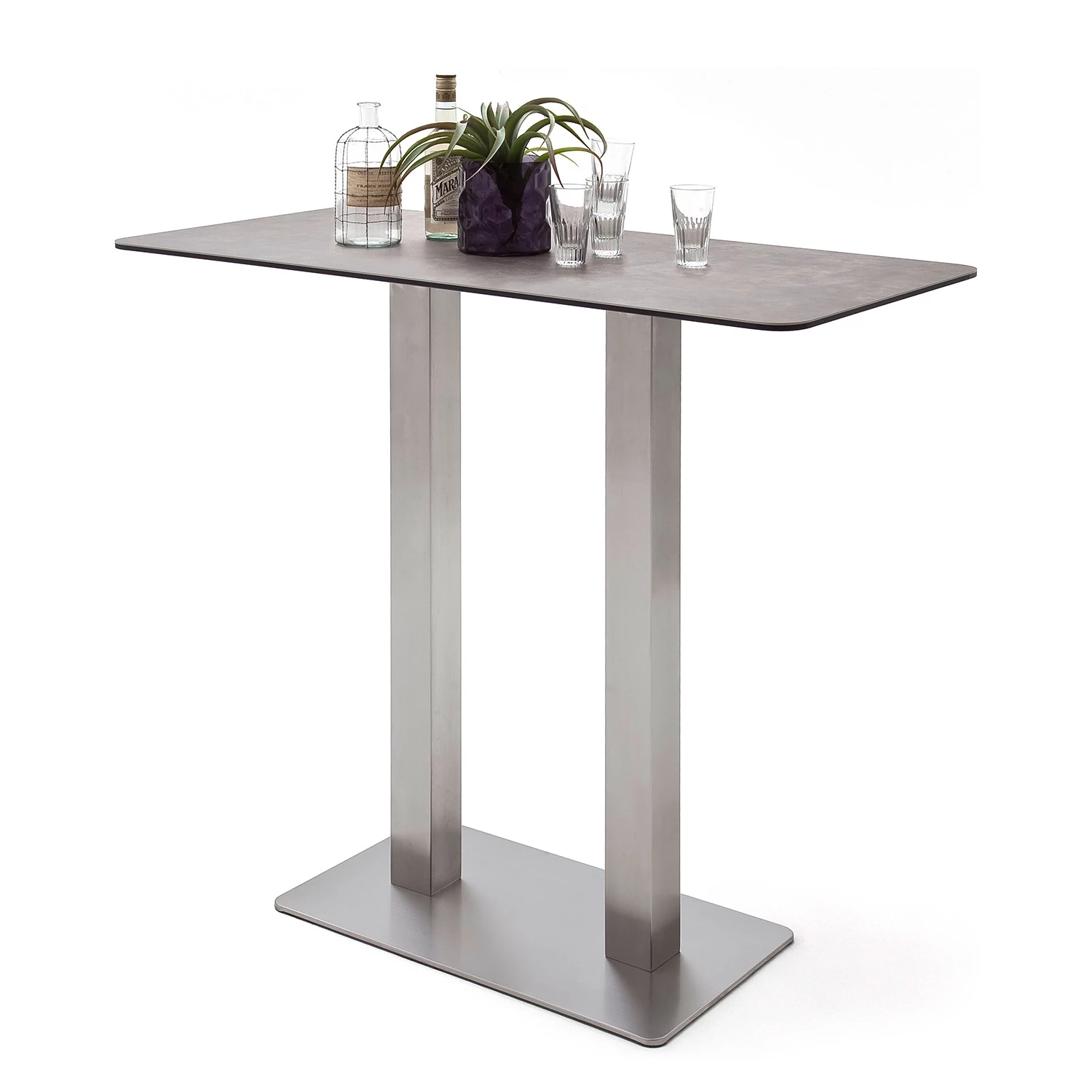 Fredriks Table haute Zilker III - Verre sécurité / Acier inoxydable - Acier inoxydable - Mocca 2 Fredriks Table haute Zilker III - Verre sécurité / Acier inoxydable - Acier inoxydable - Mocca – Image 2