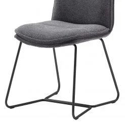 Fredriks Chaises Hesket (lot de 2) - Chenille / Acier - Anthracite - Noir -Meubles de salle à manger Soldes Magasin 1000201154 200317 18345400043 DETAILS P000000001000201154