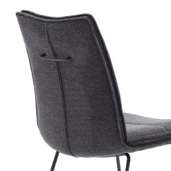 Fredriks Chaises Hesket (lot de 2) - Chenille / Acier - Anthracite - Noir -Meubles de salle à manger Soldes Magasin 1000201154 200317 18345500044 DETAILS P000000001000201154