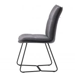 Fredriks Chaises Hesket (lot de 2) - Chenille / Acier - Anthracite - Noir -Meubles de salle à manger Soldes Magasin 1000201154 200319 06295000005 DETAILS P000000001000201154