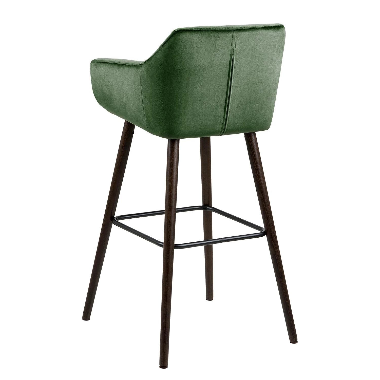 Mørteens Chaises de bar Nicholas IV (lot de 2) - Velours / Chêne massif - Vert sapin / brun foncé 4 Mørteens Chaises de bar Nicholas IV (lot de 2) - Velours / Chêne massif - Vert sapin / brun foncé – Image 4