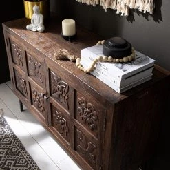 Wolf-Möbel Buffet Carving - Acacia massif / Métal - Acacia / Noir 34 Wolf-Möbel Buffet Carving - Acacia massif / Métal - Acacia / Noir -Meubles de salle à manger Soldes Magasin 1000202474 210127 06215600027 DETAILS P000000001000202474