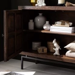 Wolf-Möbel Buffet Carving - Acacia massif / Métal - Acacia / Noir 39 Wolf-Möbel Buffet Carving - Acacia massif / Métal - Acacia / Noir -Meubles de salle à manger Soldes Magasin 1000202474 210127 06220700032 DETAILS P000000001000202474