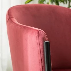 Mørteens Chaise à accoudoirs Koloa I - Velours / Acier - Bordeaux / Noir -Meubles de salle à manger Soldes Magasin 1000205088 201229 14351800003 DETAILS P000000001000205088