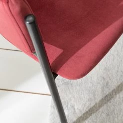 Mørteens Chaise à accoudoirs Koloa I - Velours / Acier - Bordeaux / Noir -Meubles de salle à manger Soldes Magasin 1000205088 201229 14353100010 DETAILS P000000001000205088