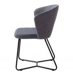 Mørteens Chaises à accoudoirs Tulia - Tissu / Acier - Gris foncé / Noir -Meubles de salle à manger Soldes Magasin 1000205089 201013 18330200003 DETAILS P000000001000205089