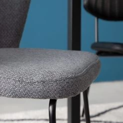 Mørteens Chaises à accoudoirs Tulia - Tissu / Acier - Gris foncé / Noir -Meubles de salle à manger Soldes Magasin 1000205089 201130 09444900004 DETAILS P000000001000205089