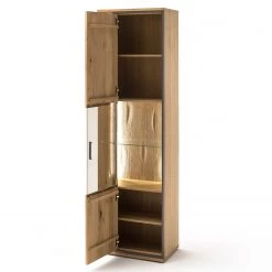 Naturoo Vitrine Doora - Partiellement en chêne à nœuds massif - Chêne à nœuds Bianco / Graphite -Meubles de salle à manger Soldes Magasin 1000207350 200317 14283400042 DETAILS P000000001000207350