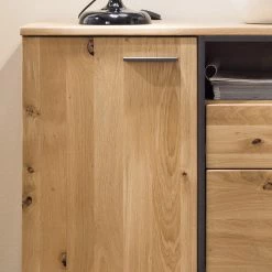 Naturoo Buffet Doora - Partiellement en chêne à nœuds massif - Chêne à nœuds Bianco / Graphite -Meubles de salle à manger Soldes Magasin 1000207351 200317 14284200052 DETAILS P000000001000207351