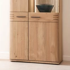 Loftscape Vitrine Salvo II - Partiellement en chêne massif - Planches de chêne Bianco / Gris -Meubles de salle à manger Soldes Magasin 1000207361 200317 14292600111 DETAILS P000000001000207361