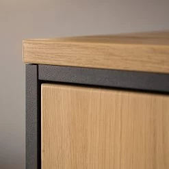 Naturoo Vitrine murale Doora - Partiellement en chêne à nœuds massif - Chêne à nœuds Bianco / Graphite -Meubles de salle à manger Soldes Magasin 1000207362 200317 14293100118 DETAILS P000000001000207362