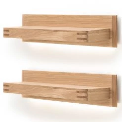 Loftscape Tablettes murales Salvo I (lot de 2) - Placage en chêne véritable - Planches de chêne Bianco -Meubles de salle à manger Soldes Magasin 1000207369 200317 14301600177 DETAILS P000000001000207369