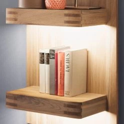 Loftscape Étagère murale Salvo - Placage en chêne véritable - Planches de chêne Bianco -Meubles de salle à manger Soldes Magasin 1000207374 200317 14305300221 DETAILS P000000001000207374