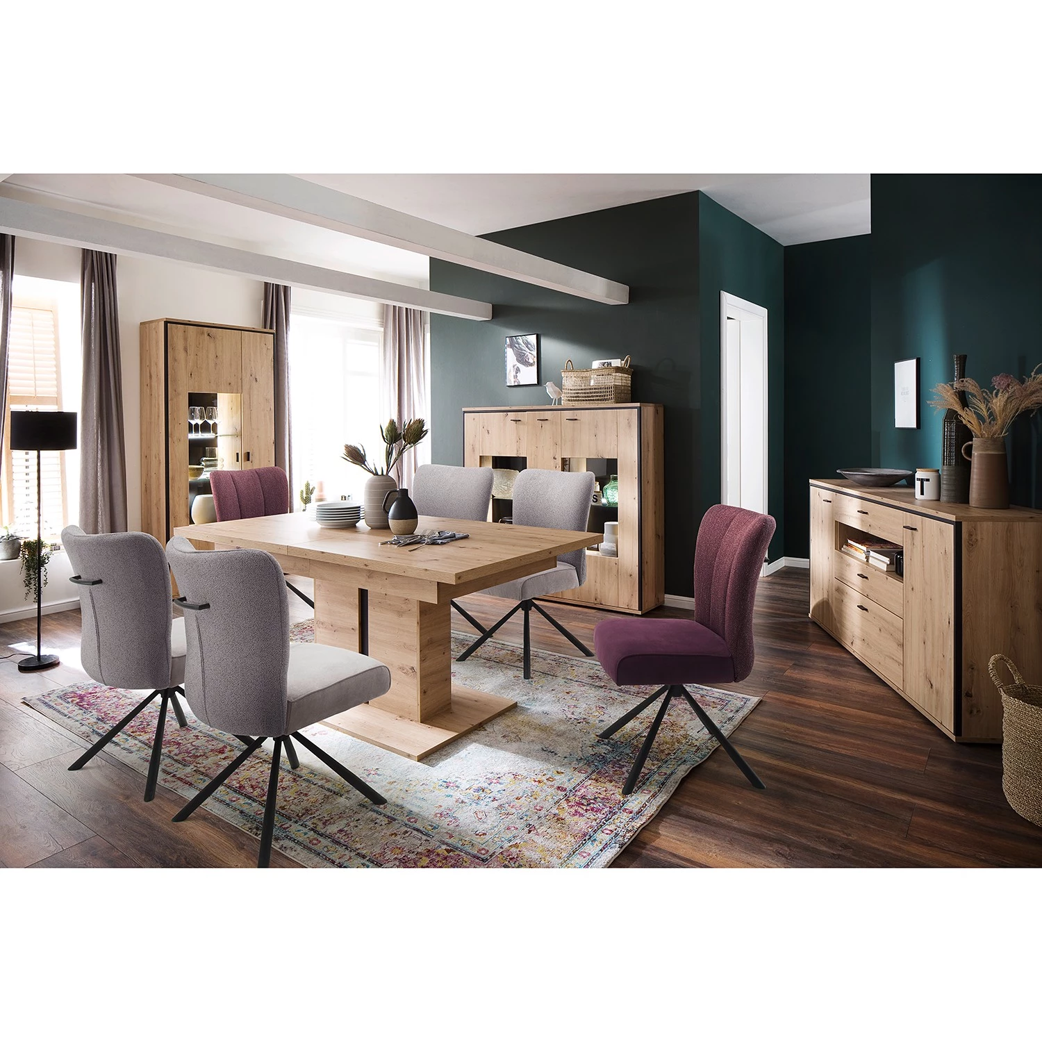 Loftscape Table Buena - Imitation planches de chêne / Anthracite 3 Loftscape Table Buena - Imitation planches de chêne / Anthracite – Image 3