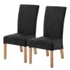 Ars Natura Chaises Karlsborg I (lot de 2) - Noir - Hêtre clair