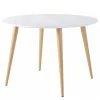 Loftscape Table Cowley II - Métal - Blanc brillant / Imitation chêne