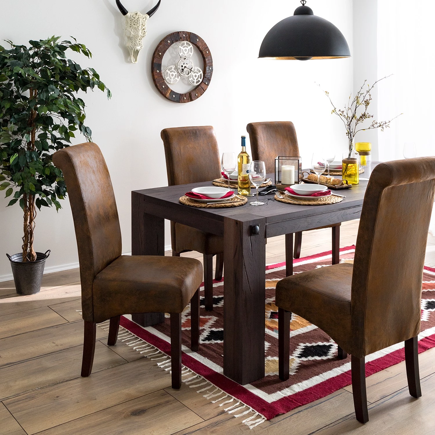 Ars Natura Chaise capitonnée Nello IV - Lot de 2 2 Ars Natura Chaise capitonnée Nello IV - Lot de 2 – Image 2