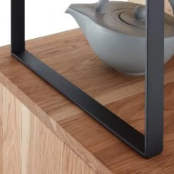 Ars manufacti Table haute Folsom - Chêne massif / Métal - Chêne / Noir mat -Meubles de salle à manger Soldes Magasin 1000208633 200331 06391600010 DETAILS P000000001000208633