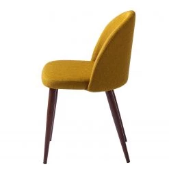 Mørteens Chaises capitonnées Jacklin III (2 él.) - Tissu / Métal - Imitation noyer - Jaune moutarde -Meubles de salle à manger Soldes Magasin 1000208738 201023 06152700003 DETAILS P000000001000208738