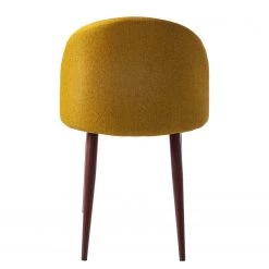 Mørteens Chaises capitonnées Jacklin III (2 él.) - Tissu / Métal - Imitation noyer - Jaune moutarde -Meubles de salle à manger Soldes Magasin 1000208738 201023 06152800004 DETAILS P000000001000208738