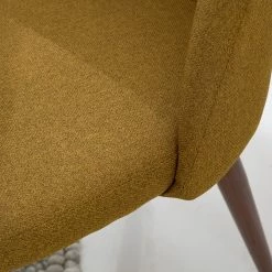 Mørteens Chaises capitonnées Jacklin III (2 él.) - Tissu / Métal - Imitation noyer - Jaune moutarde -Meubles de salle à manger Soldes Magasin 1000208738 210120 13385000004 DETAILS P000000001000208738