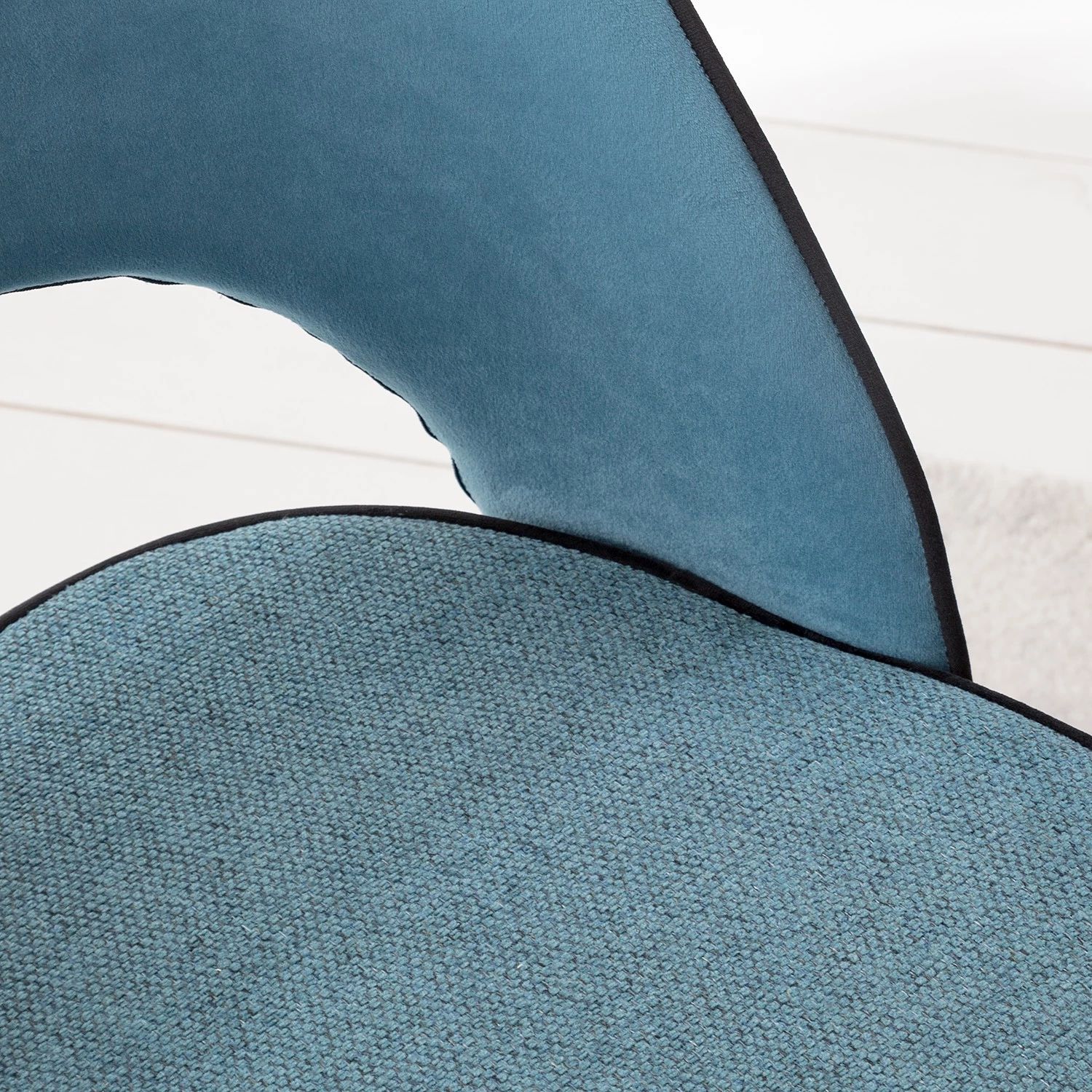 Jack & Alice Chaises capitonnées Jacky (lot de 2) - Tissu & velours / Métal - Gris chiné / Noir 10 Jack & Alice Chaises capitonnées Jacky (lot de 2) - Tissu & velours / Métal - Gris chiné / Noir – Image 10