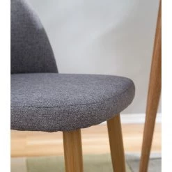 Mørteens Chaises capitonnées Jacklin II (2 él.) - Tissu / Métal - Imitation chêne - Gris clair -Meubles de salle à manger Soldes Magasin 1000208746 210106 06513300003 DETAILS P000000001000208746