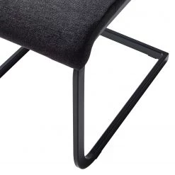 Fredriks Chaises cantilever Bjora II (lot de 2) - Tissu & imitation cuir / Métal - Anthracite / Noir -Meubles de salle à manger Soldes Magasin 1000208763 201013 14522200020 DETAILS P000000001000208763