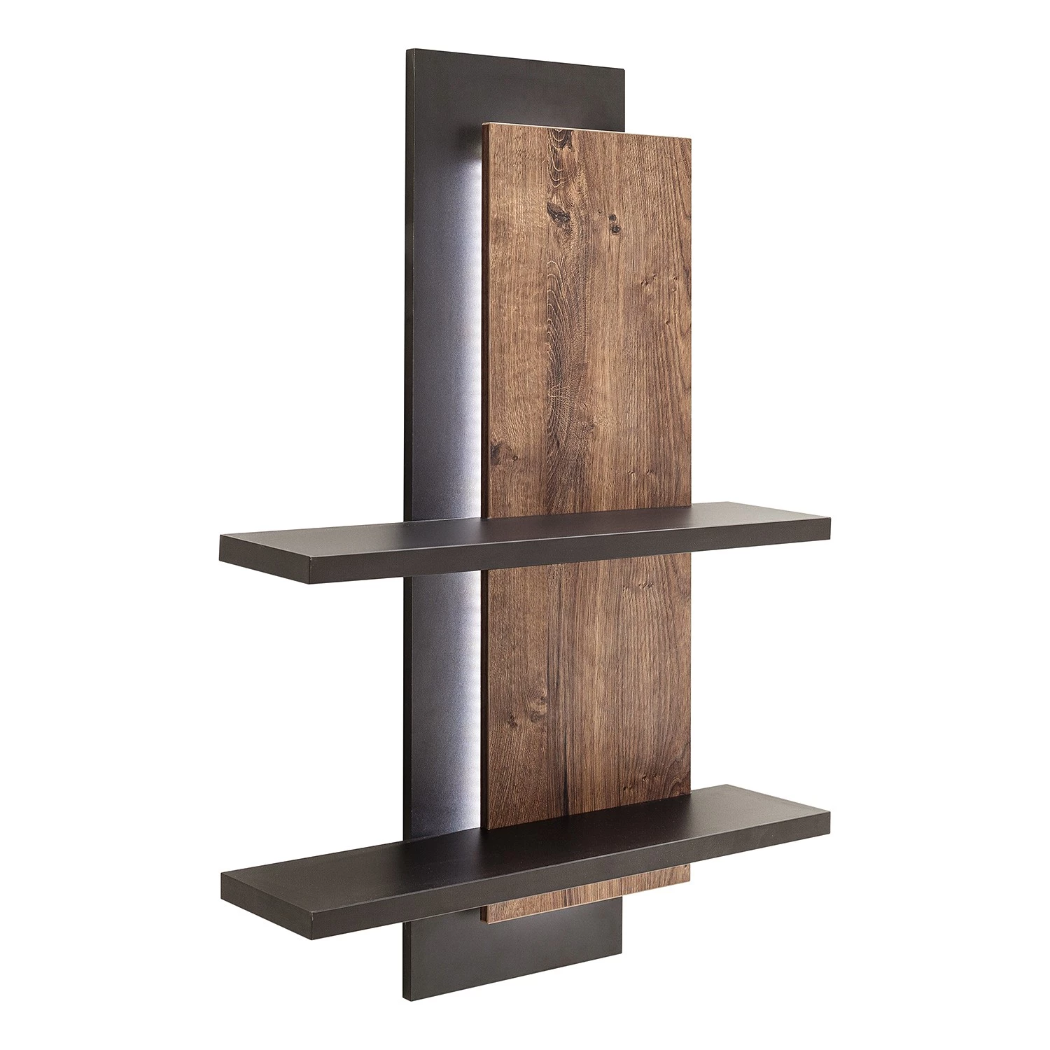 Red Living Étagère murale Hixson - Imitation chêne de tonneau / Noir 1 Red Living Étagère murale Hixson - Imitation chêne de tonneau / Noir