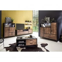 Red Living Tablettes murales Hixson (lot de 2) - Imitation chêne de tonneau / Noir -Meubles de salle à manger Soldes Magasin 1000209017 210106 06024600006 MOOD DETAILS P000000001000209017 mood