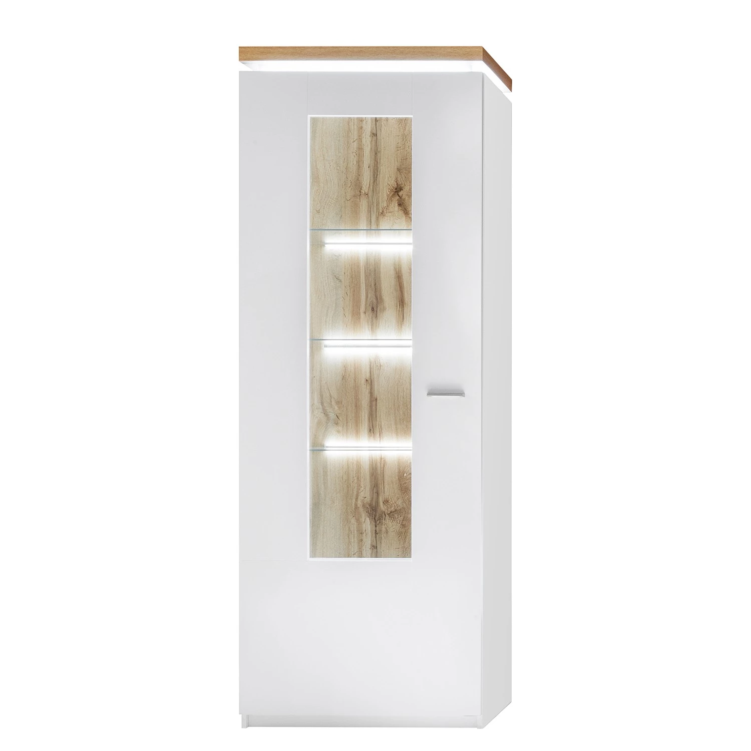 Loftscape Vitrine Mundai I - Avec éclairage - Blanc / Imitation chêne de Wotan 4 Loftscape Vitrine Mundai I - Avec éclairage - Blanc / Imitation chêne de Wotan – Image 4