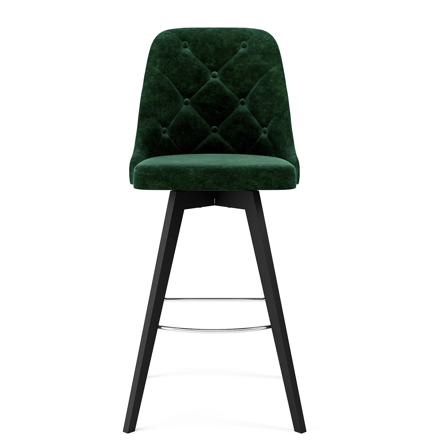 Tenzo Chaises de bar Lux I (lot de 2) - Velours / Chêne massif - Tissu Vika : Vert forêt - Noir 2 Tenzo Chaises de bar Lux I (lot de 2) - Velours / Chêne massif - Tissu Vika : Vert forêt - Noir – Image 2