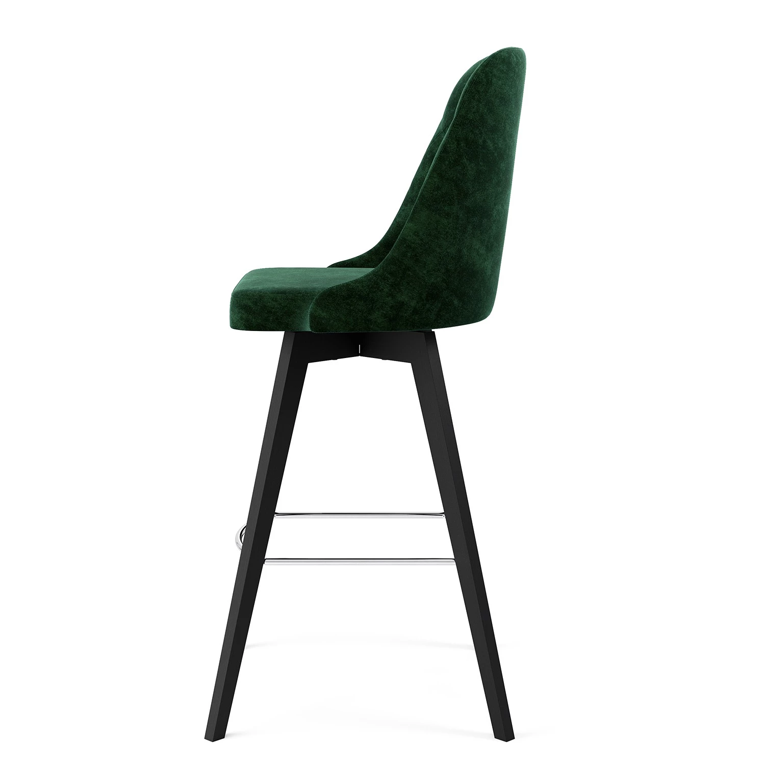 Tenzo Chaises de bar Lux I (lot de 2) - Velours / Chêne massif - Tissu Vika : Vert forêt - Noir 3 Tenzo Chaises de bar Lux I (lot de 2) - Velours / Chêne massif - Tissu Vika : Vert forêt - Noir – Image 3