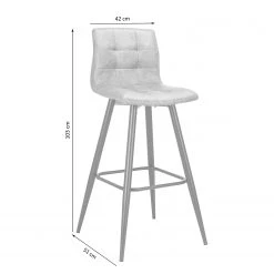 Loftscape Chaise de bar Nauvoo II (lot de 2) - Tissu / Acier - Anthracite / Noir -Meubles de salle à manger Soldes Magasin 1000209245 200331 06315500006 SKETCH DETAILS P000000001000209245 sketch