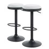 Loftscape Tabouret de bar Moita (lot de 2) - Tissu / Acier - Gris clair / Noir