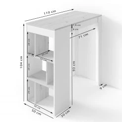 Loftscape Table haute Drake - Imitation chêne Artisan -Meubles de salle à manger Soldes Magasin 1000209258 200331 06325400069 SKETCH DETAILS P000000001000209258 sketch