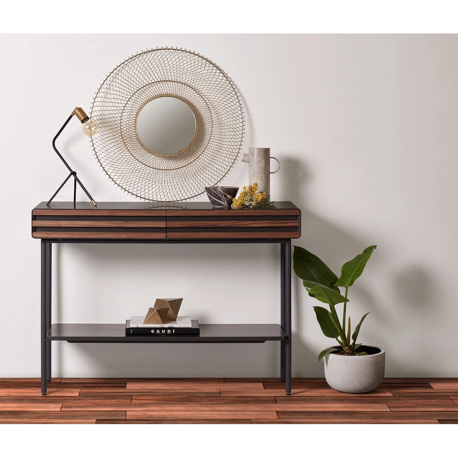 Norrwood Console Kipra - Noyer contreplaqué - Graphite 2 Norrwood Console Kipra - Noyer contreplaqué - Graphite – Image 2