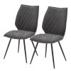 Ars manufacti Chaises Newry (lot de 2) - Imitation cuir / Métal - Anthracite / Noir