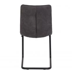 Loftscape Chaise cantilever Ewing - Microfibre / Métal - Noir - Anthracite - Lot de 2 -Meubles de salle à manger Soldes Magasin 1000209408 200831 14102700003 DETAILS P000000001000209408