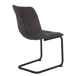 Loftscape Chaise cantilever Ewing - Microfibre / Métal - Noir - Anthracite - Lot de 2 -Meubles de salle à manger Soldes Magasin 1000209408 200831 14102700004 DETAILS P000000001000209408