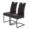 Loftscape Chaises cantilever Bovina (lot de 2) - Microfibre / Métal - Noir - Noir vintage
