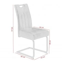 Loftscape Chaises cantilever Bovina (lot de 2) - Microfibre / Métal - Noir - Noir vintage -Meubles de salle à manger Soldes Magasin 1000209409 200402 15485300038 SKETCH DETAILS P000000001000209409 sketch