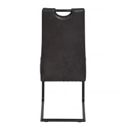 Loftscape Chaises cantilever Bovina (lot de 2) - Microfibre / Métal - Noir - Noir vintage -Meubles de salle à manger Soldes Magasin 1000209409 200402 15485400039 DETAILS P000000001000209409