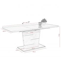 Loftscape Table Splott - (extensible) - Blanc brillant / chromé 13 Loftscape Table Splott - (extensible) - Blanc brillant / chromé -Meubles de salle à manger Soldes Magasin 1000209420 200402 15494200101 SKETCH DETAILS P000000001000209420 sketch
