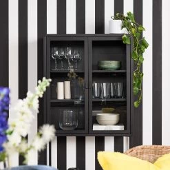 Loftscape Buffet haut Cowee II - Verre / Métal - Noir -Meubles de salle à manger Soldes Magasin 1000209633 220429 030 DETAILS P000000001000209633