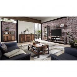 Red Living Vitrine Blackpool I - Avec éclairage - Imitation bois recyclé / Gris -Meubles de salle à manger Soldes Magasin 1000209815 210331 08332900012 MOOD DETAILS P000000001000209815 mood