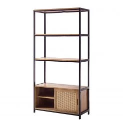 Ars manufacti Étagère Vina - Manguier massif / Métal - Manguier / Noir -Meubles de salle à manger Soldes Magasin 1000210698 200408 14302300025 DETAILS P000000001000210698