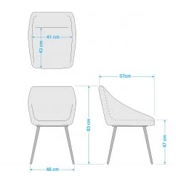 Jack & Alice Chaises capitonnées Beebe (lot de 2) - Vert foncé -Meubles de salle à manger Soldes Magasin 1000210866 200814 11092700051 SKETCH DETAILS P000000001000210866 sketch