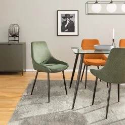 Jack & Alice Chaises capitonnées Beebe (lot de 2) - Vert foncé -Meubles de salle à manger Soldes Magasin 1000210866 201229 14241500001 MOOD DETAILS P000000001000210866 mood