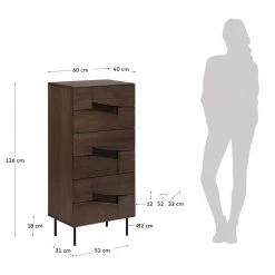Red Living Commode Kluuvi II - Placage en bois véritable - Noyer / Noir -Meubles de salle à manger Soldes Magasin 1000210870 200429 17355400027 SKETCH DETAILS P000000001000210870 sketch